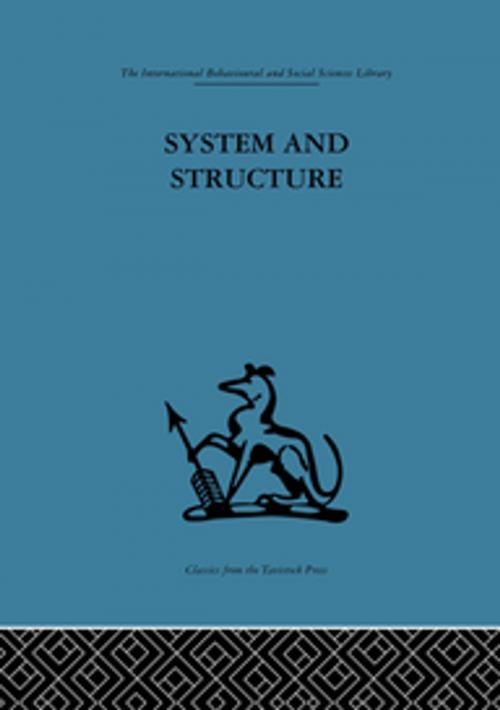 Cover of the book System and Structure by , Taylor and Francis