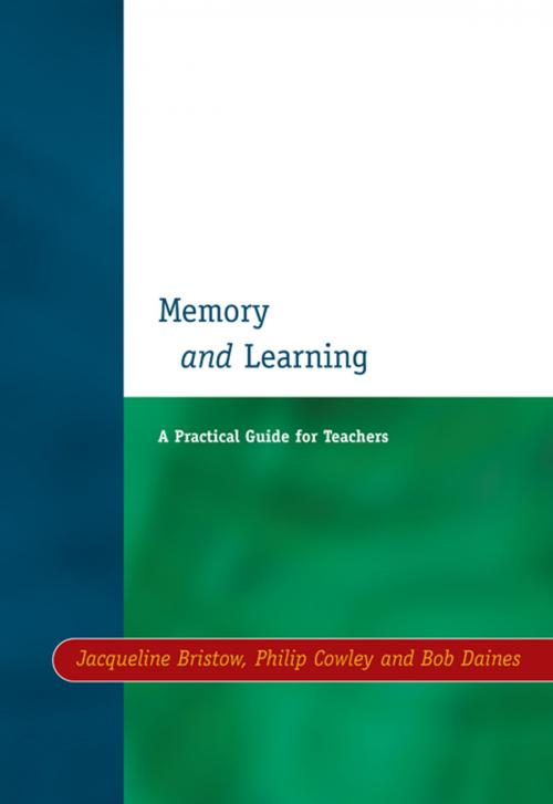 Cover of the book Memory and Learning by Jacqueline Bristow, Taylor and Francis