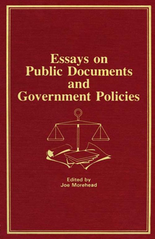 Cover of the book Essays on Public Documents and Government Policies by Peter Gellatly, Taylor and Francis