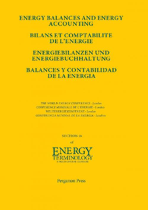 Cover of the book Energy Balances and Energy Accounting by Sam Stuart, Elsevier Science