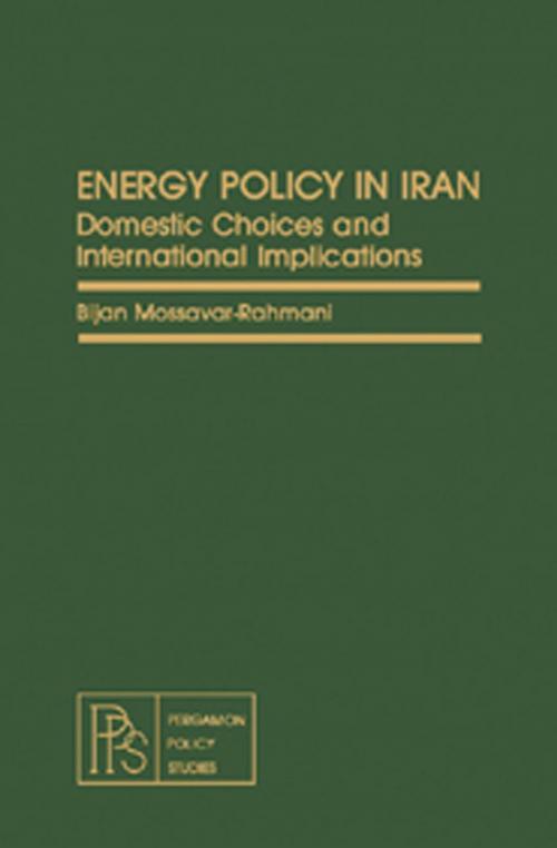 Cover of the book Energy Policy in Iran by Bijan Mossavar-Rahmani, Elsevier Science