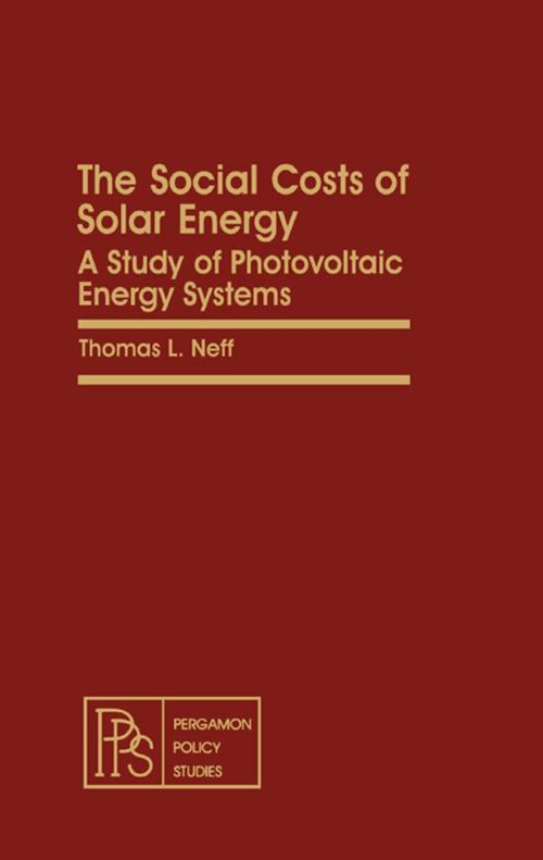Cover of the book The Social Costs of Solar Energy by Thomas L. Neff, Elsevier Science