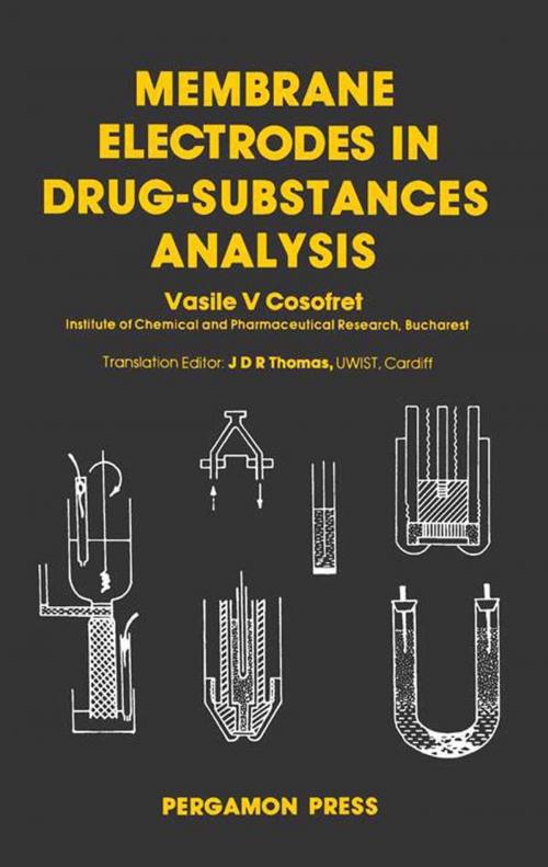 Cover of the book Membrane Electrodes in Drug-Substances Analysis by Vasile V. Cosofret, Elsevier Science