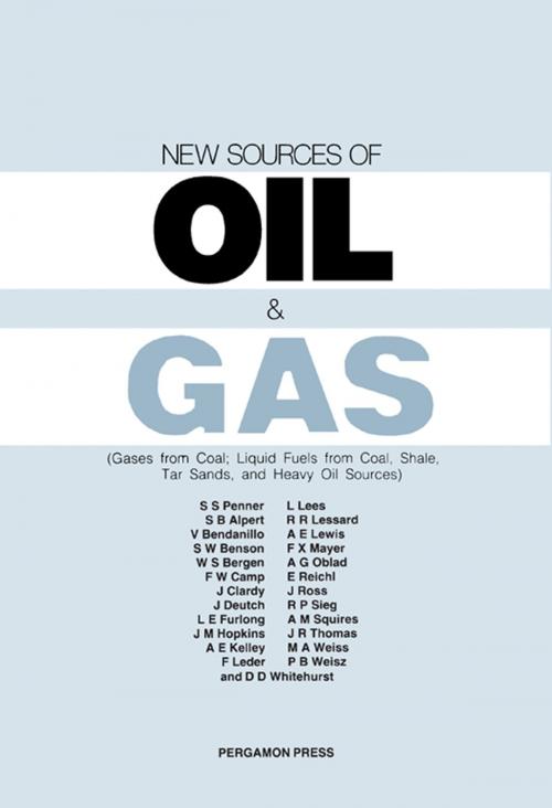 Cover of the book New Sources of Oil and Gas by S. S. Penner, S B Alpert, V Bendanillo, Elsevier Science