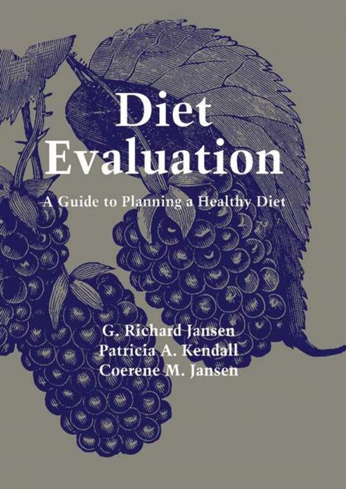 Cover of the book Diet Evaluation by G. Richard Jansen, Patricia A. Kendall, Coerene M. Jansen, Elsevier Science