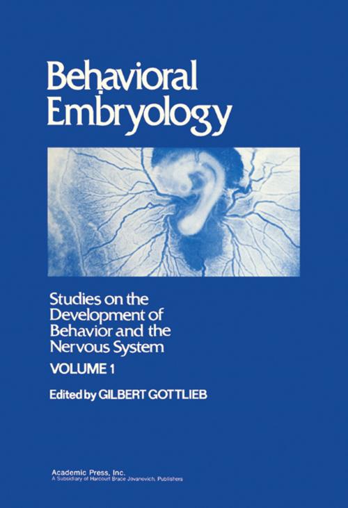 Cover of the book Behavioral Embryology by , Elsevier Science