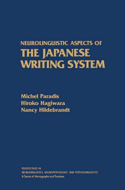 Cover of the book Neurolinguistic Aspects of the Japanese Writing System by Michel Paradis, Hiroko Hagiwara, Nancy Hildebrandt, Elsevier Science