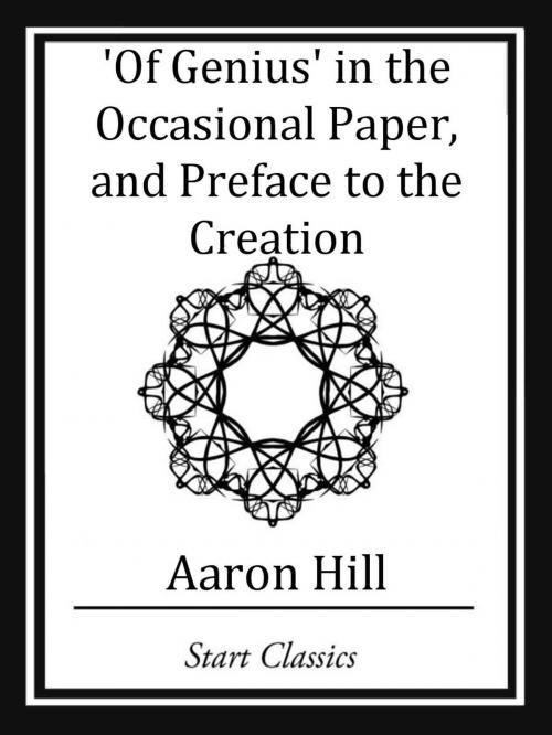 Cover of the book Of Genius' in the Occassional Paper, and Preface to the Creation by Aaron Hill, Start Classics