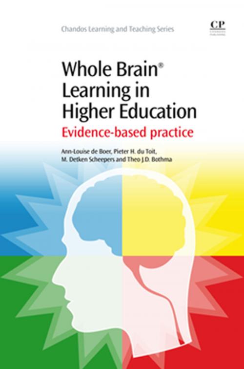 Cover of the book Whole Brain® Learning in Higher Education by Ann-Louise de Boer, Pieter du Toit, Detken Scheepers, Theo Bothma, Elsevier Science