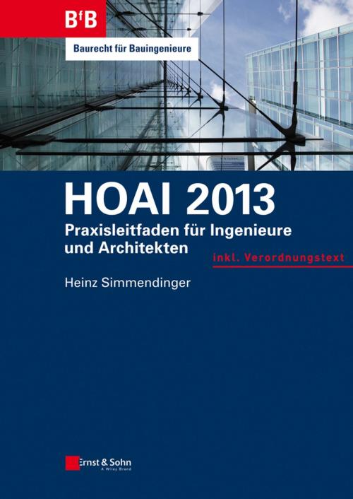 Cover of the book HOAI 2013 by Heinz Simmendinger, Wiley