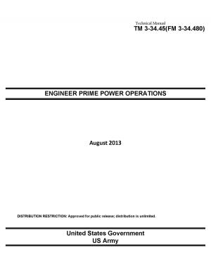 Cover of Technical Manual TM 3-34.45 (FM 3-34.480) Engineer Prime Power Operations August 2013