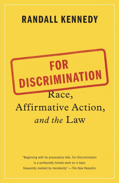 Cover of the book For Discrimination by Randall Kennedy, Knopf Doubleday Publishing Group