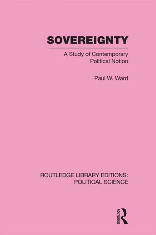 Cover of the book Sovereignty by Paul Ward, Taylor and Francis