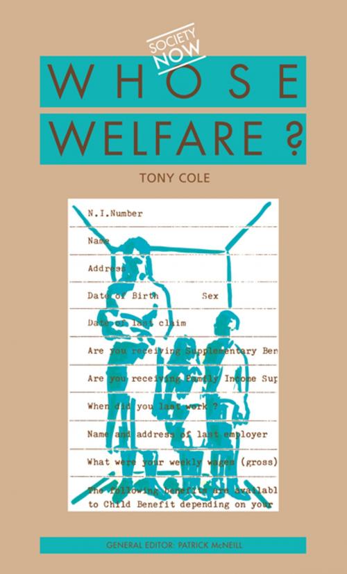 Cover of the book Whose Welfare by Tony Cole, Taylor and Francis