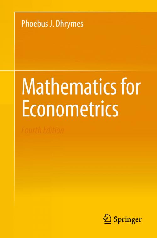 Cover of the book Mathematics for Econometrics by Phoebus J. Dhrymes, Springer New York