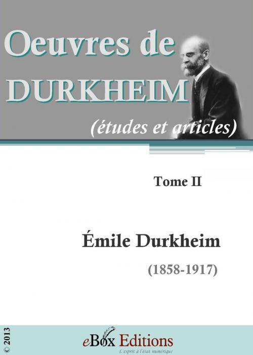 Cover of the book Oeuvres de Durkheim : by Durkheim Émile, eBoxeditions