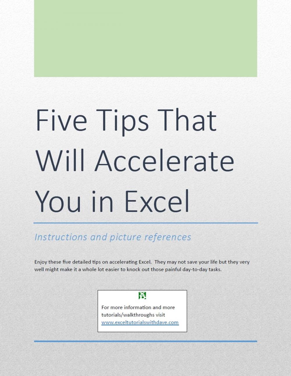 Big bigCover of Five Tips That Will Accelerate You in Excel