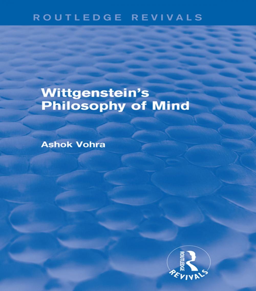Big bigCover of Wittgenstein's Philosophy of Mind (Routledge Revivals)
