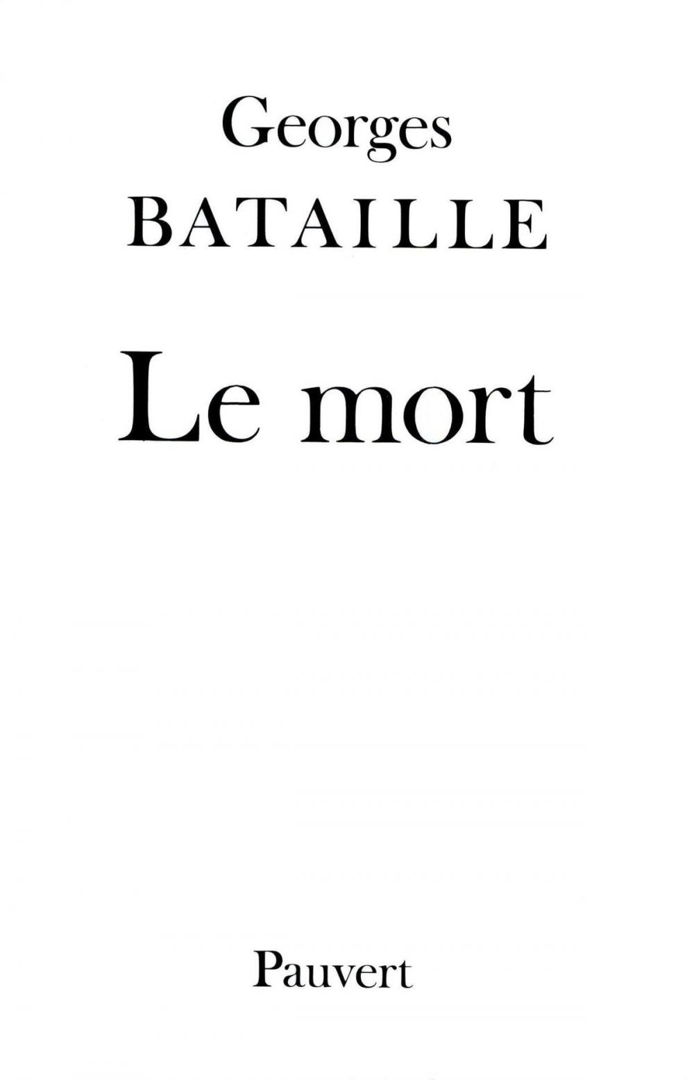 Big bigCover of Le Mort