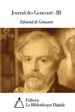 Book cover of Journal des Goncourt - III