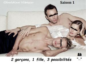 Cover of the book 2 garçons, 1 fille, 3 possibilités by KS Weachter