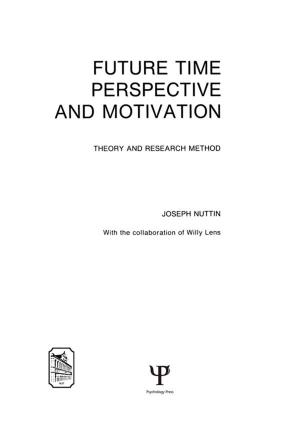 Book cover of Future Time Perspective and Motivation