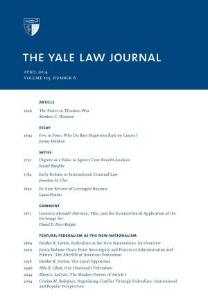 Book cover of Yale Law Journal: Volume 123, Number 6 - April 2014