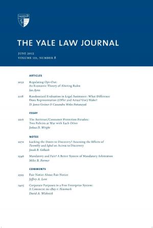 Book cover of Yale Law Journal: Volume 121, Number 8 - June 2012