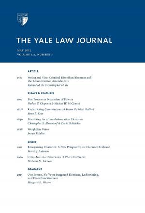 Book cover of Yale Law Journal: Volume 121, Number 7 - May 2012