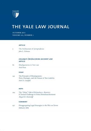 Cover of Yale Law Journal: Volume 121, Number 1 - October 2011