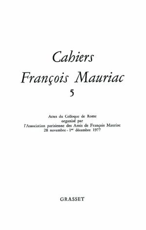 Cover of the book Cahiers numéro 05 by Marcel Schneider