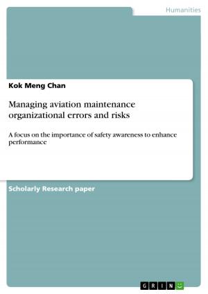 Cover of the book Managing aviation maintenance organizational errors and risks by Marina Schrömer
