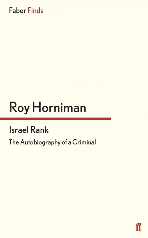Cover of the book Israel Rank by Roy Horniman, Faber & Faber