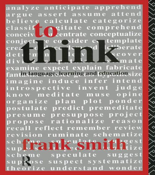 Cover of the book To Think by Frank Smith, Taylor and Francis