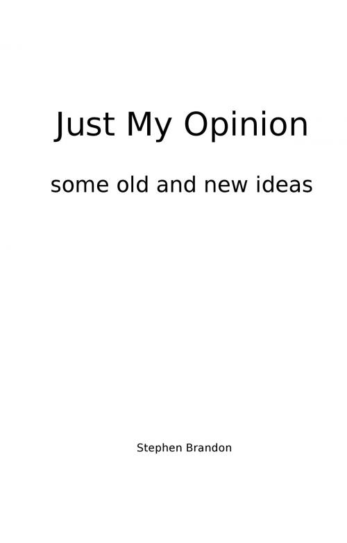 Cover of the book Just My Opinion Some Old and New Ideas by Stephen Brandon, Stephen Brandon