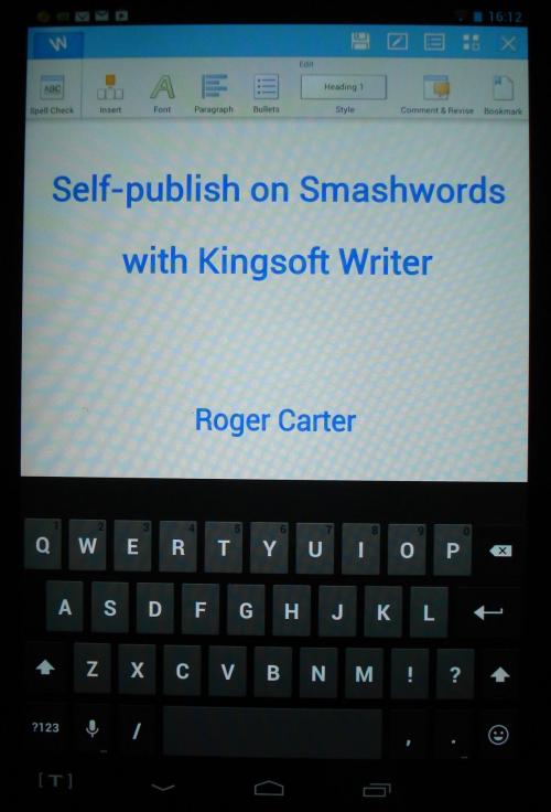 Cover of the book Self-publish on Smashwords with Kingsoft Writer by Roger Carter, Roger Carter