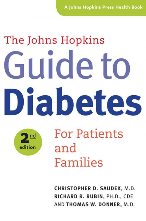 Cover of the book The Johns Hopkins Guide to Diabetes by Christopher D. Saudek, MD, Richard R. Rubin, PhD, Thomas W. Donner, MD, Johns Hopkins University Press