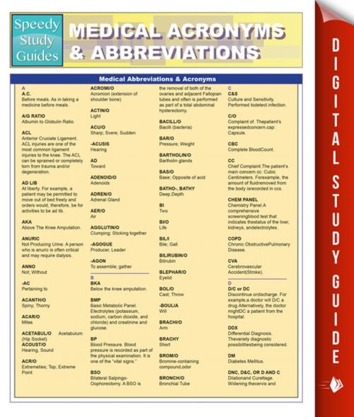 Cover of the book Medical Abbreviations & Acronyms (Speedy Study Guides) by Speedy Publishing, Speedy Publishing LLC
