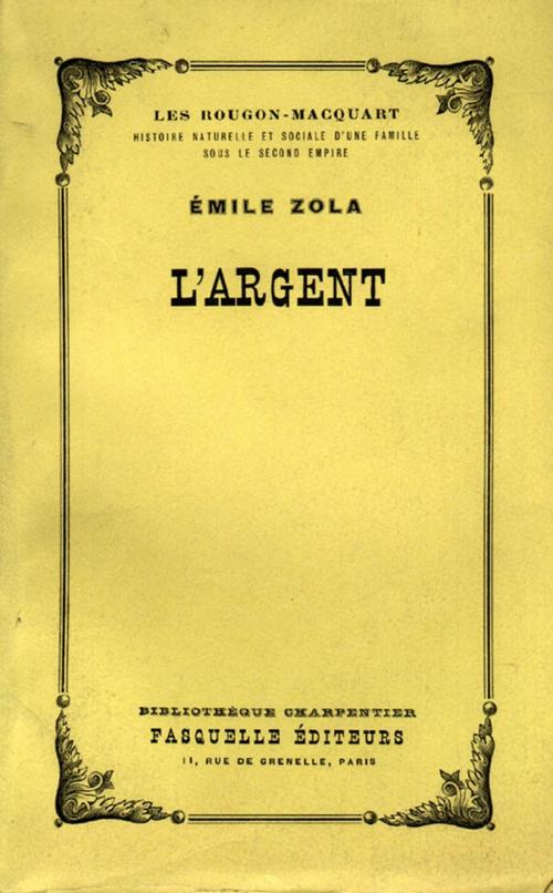 Cover of the book L'argent by Émile Zola, Grasset