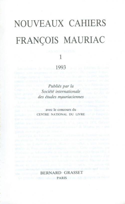Cover of the book Nouveaux cahiers François Mauriac n°01 by François Mauriac, Grasset