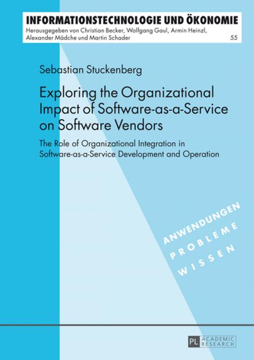 Cover of the book Exploring the Organizational Impact of Software-as-a-Service on Software Vendors by Sebastian Stuckenberg, Peter Lang