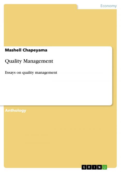 Cover of the book Quality Management by Mashell Chapeyama, GRIN Verlag