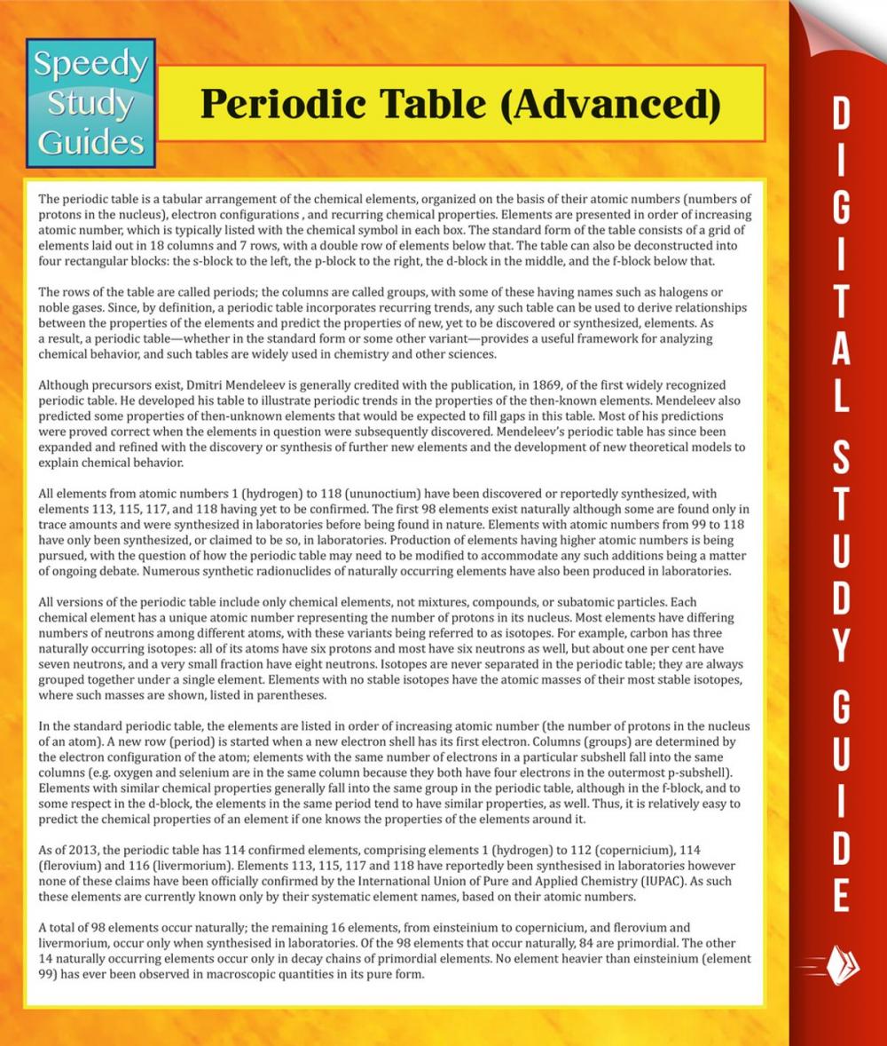 Big bigCover of Periodic Table (Advanced)