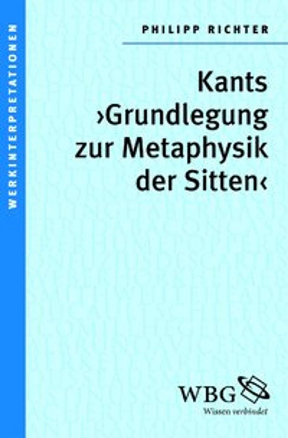 Big bigCover of Kants ›Grundlegung zur Metaphysik der Sitten‹