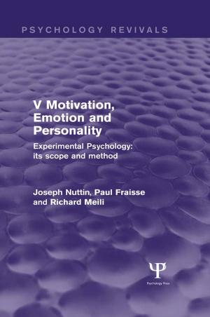 Book cover of Experimental Psychology Its Scope and Method: Volume V (Psychology Revivals)