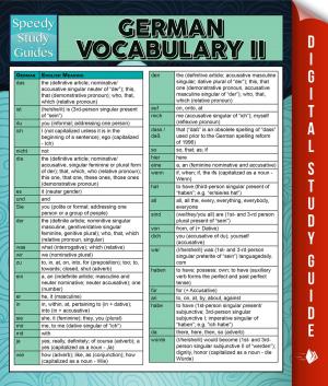 Cover of the book German Vocabulary II (Speedy Language Study Guides) by Speedy Publishing