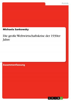 Cover of the book Die große Weltwirtschaftskrise der 1930er Jahre by Sabrina von der Heide