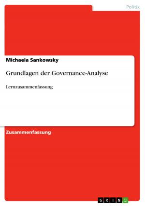 Cover of the book Grundlagen der Governance-Analyse by Moritz Klein