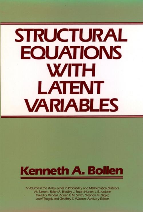 Cover of the book Structural Equations with Latent Variables by Kenneth A. Bollen, Wiley
