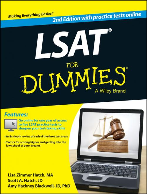 Cover of the book LSAT For Dummies (with Free Online Practice Tests) by Lisa Zimmer Hatch, Scott A. Hatch, Amy Hackney Blackwell, Wiley